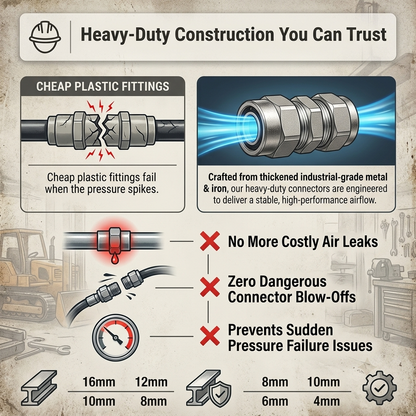 🔥Heavy-Duty Push-to-Connect Air Fittings (4mm-16mm) | Metal/Iron