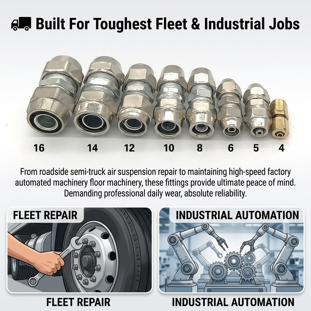 🔥Heavy-Duty Push-to-Connect Air Fittings (4mm-16mm) | Metal/Iron