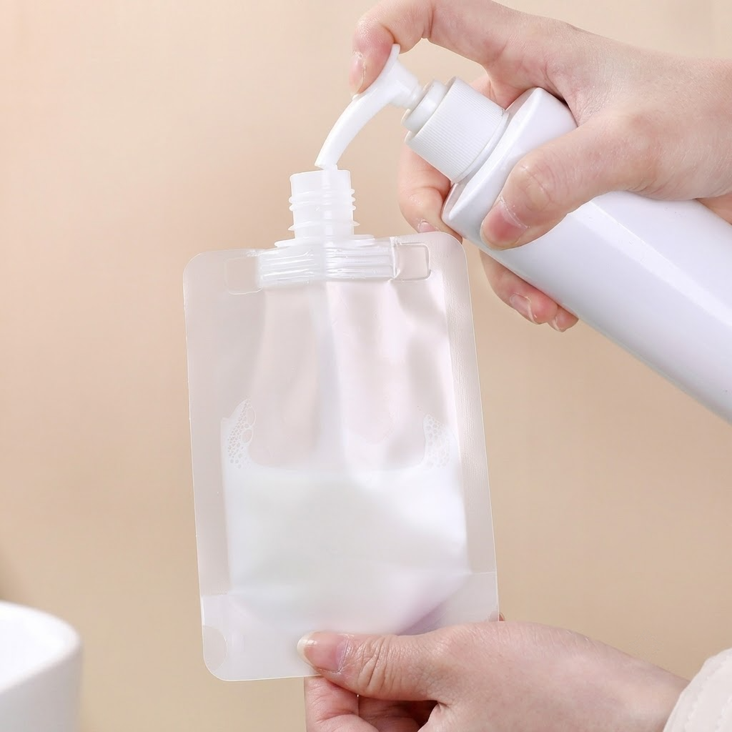 Reusable Refillable Travel Pouches | Leak-Proof Squeeze Bottles for Toiletries