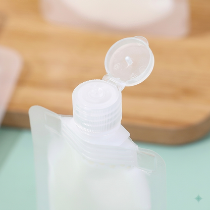 Reusable Refillable Travel Pouches | Leak-Proof Squeeze Bottles for Toiletries