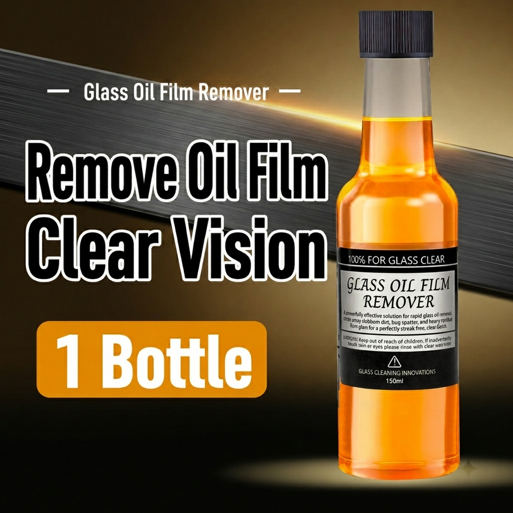 🚗Automotive Glass Oil Film Cleaner - Anti-Freeze & Hydrophobic Coating