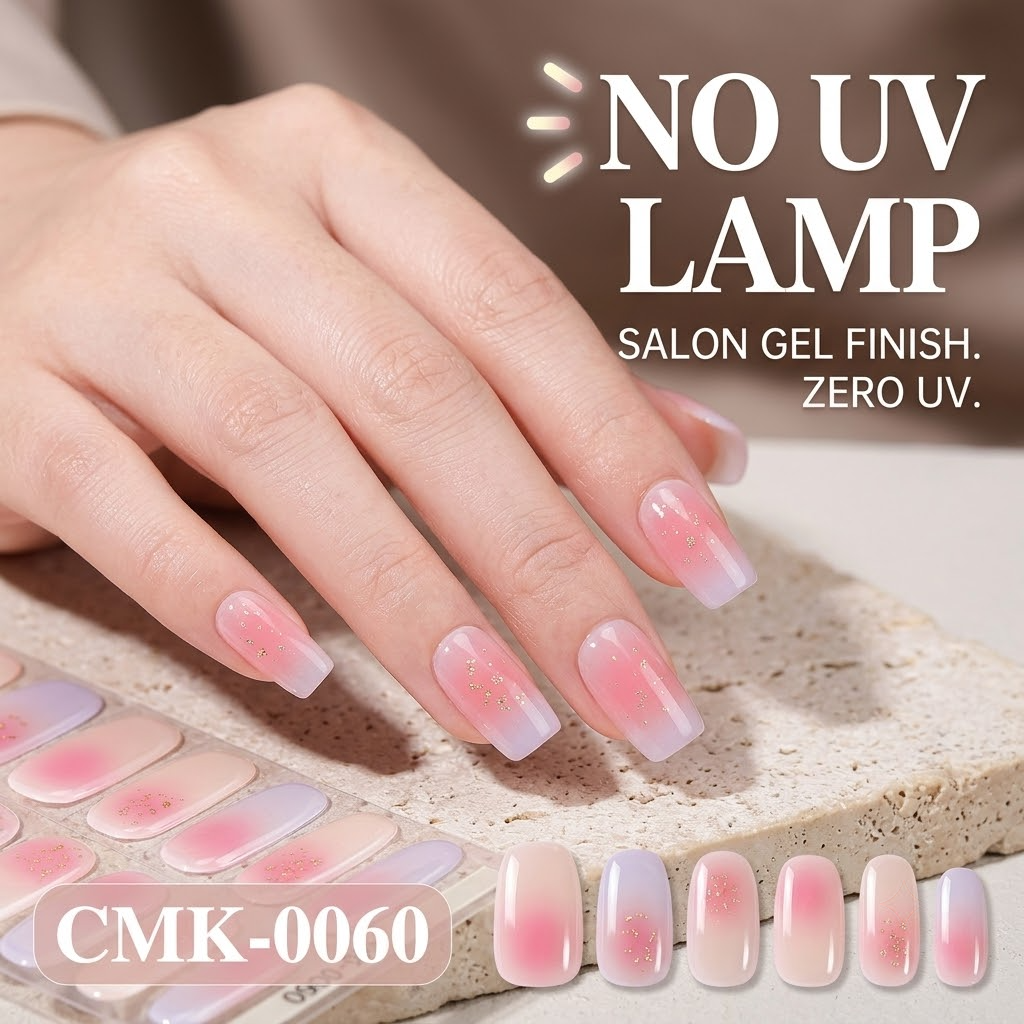 UV-Free Gel Nail Wraps | 5-Minute Salon-Shine Manicure