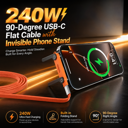 🔥240W 360° Rotating Stand 2-in-1 Charging Cable