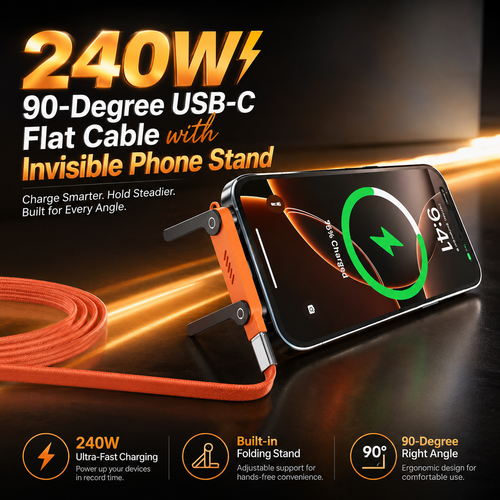 🔥240W 360° Rotating Stand 2-in-1 Charging Cable