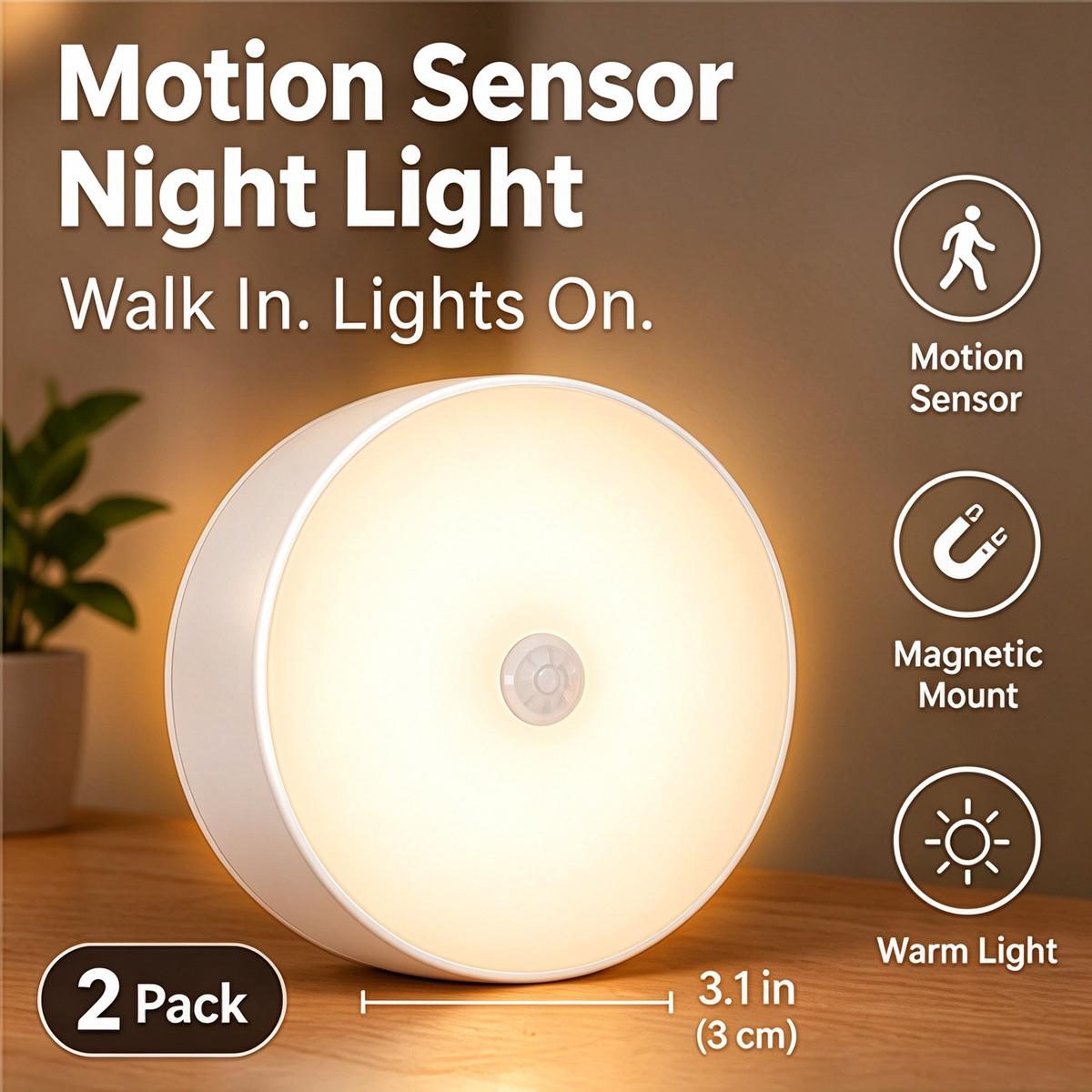 💡Magnetic Induction-Charging Night Light(2 Pack)