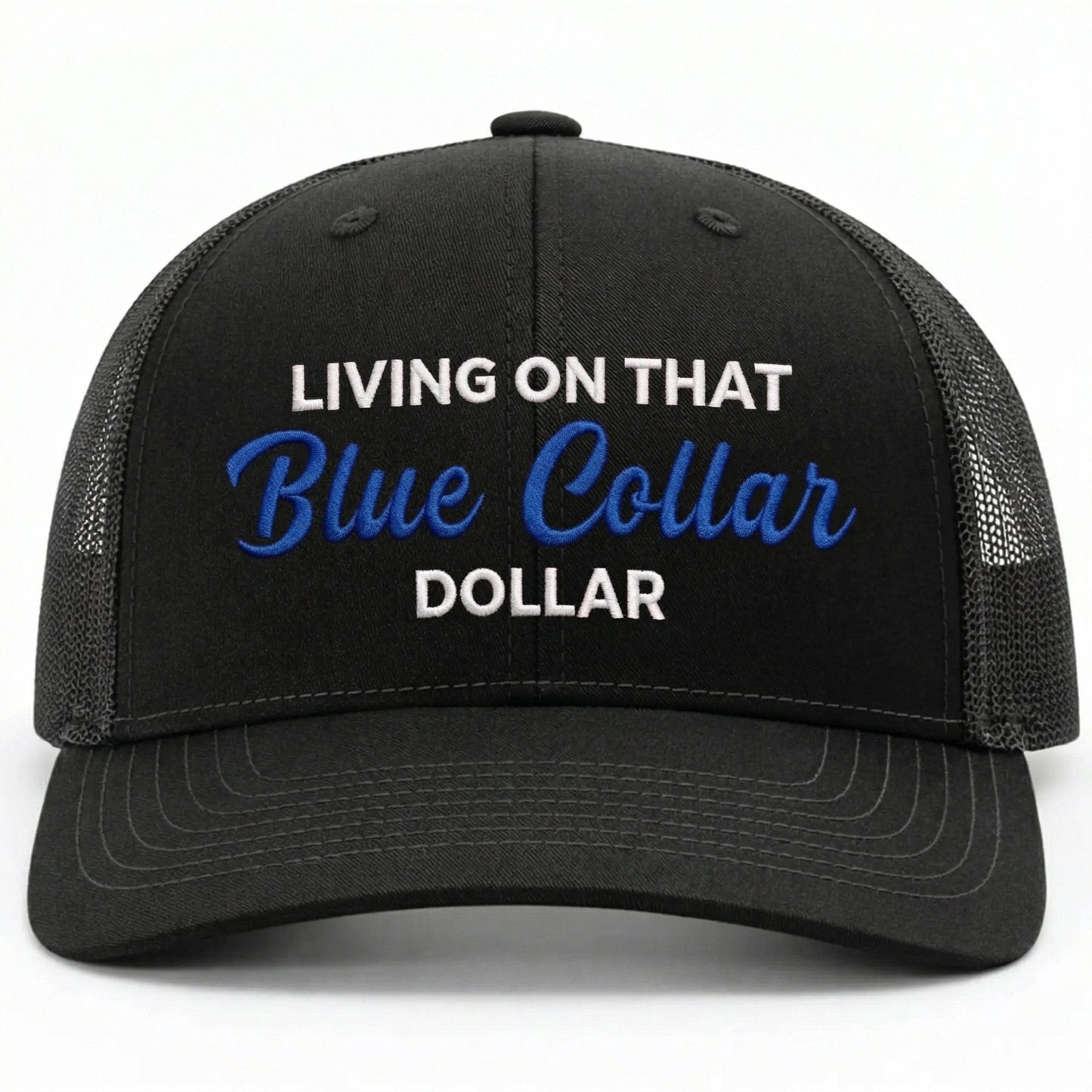 🧢Blue Collar Dollar Trucker Hat – Proud Workwear Cap