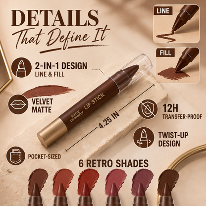 🍫 6-Color Matte Chocolate Lipstick: Perfect Lips in One Swipe!