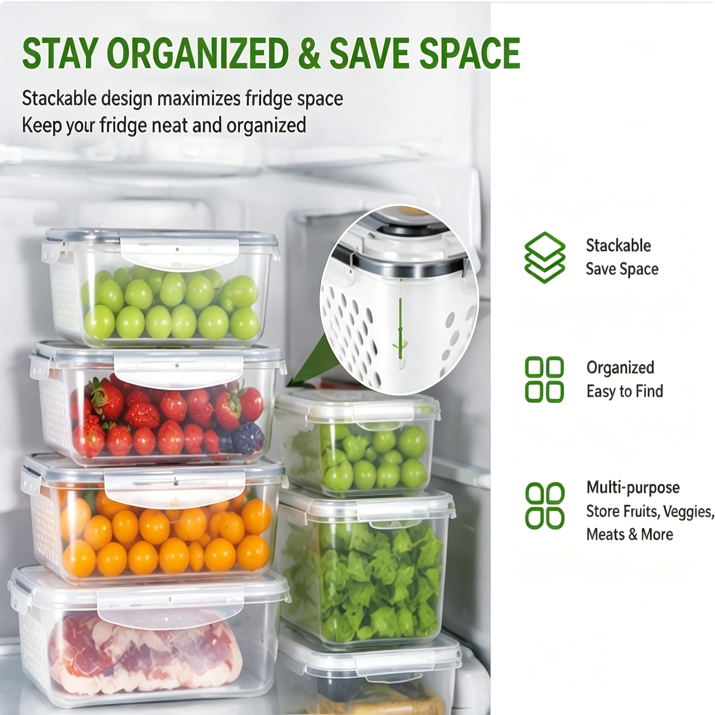 💥New Arrivals  Now Selling Fast🔥5 Pack Fridge Organizers and Storage