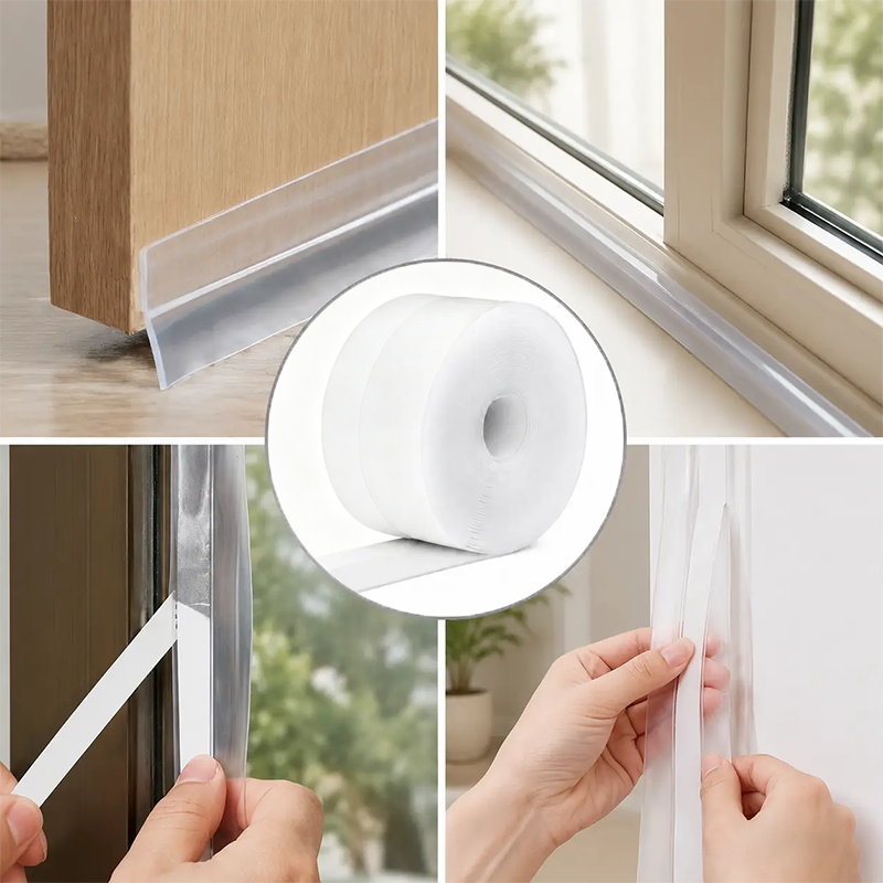 Adhesive Weather Stripping, 16.4Ft x1.38in Draught Excluder Insulation Tape for Doors, Windows, Shower Sealing🏡