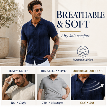 🧶 Textured Knit Polo | Effortless Everyday Style