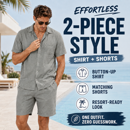 The Men's Resort Linen 2-Piece Matching Set🏖️