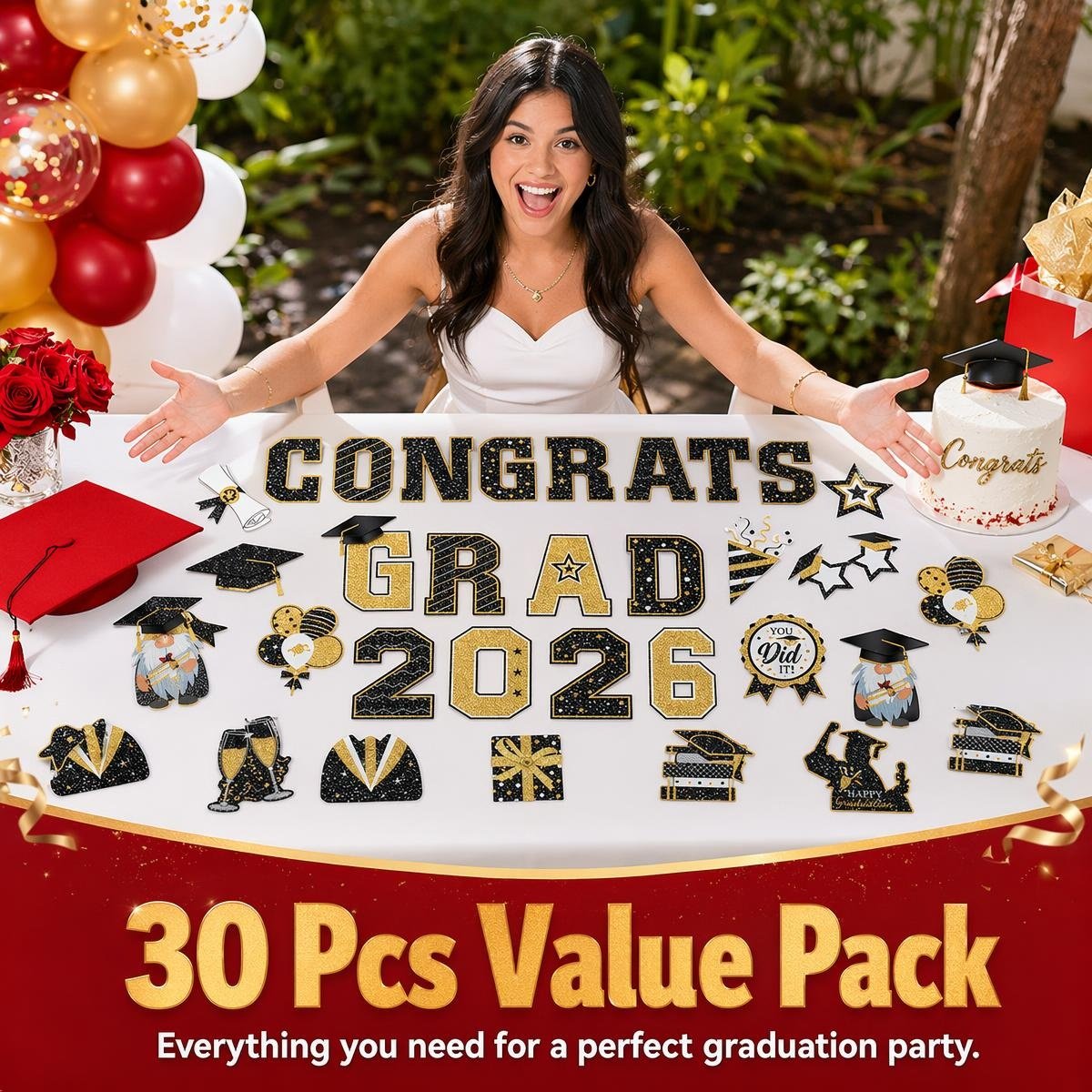 2026 Graduation Car Magnet Decor Set