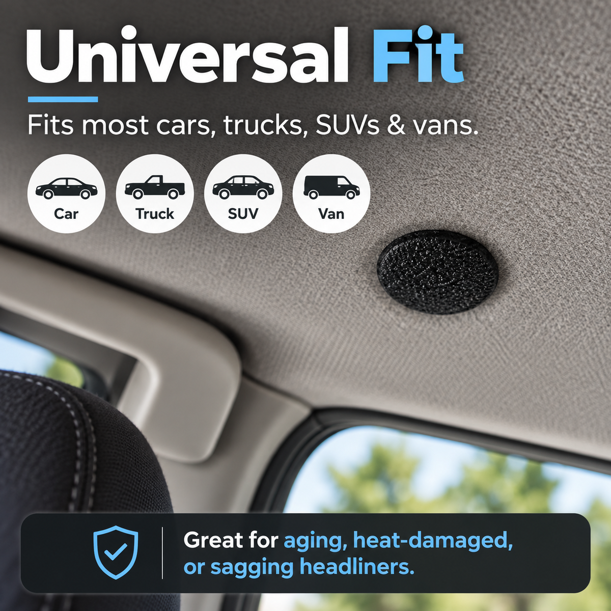 🚗🛡️50 Pack Car Roof Headliner Repair Buttons- Fabric Covered Retainer Screws