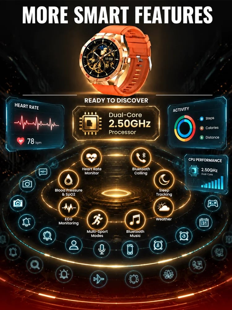 Stylish multi-functional sports monitoring watch