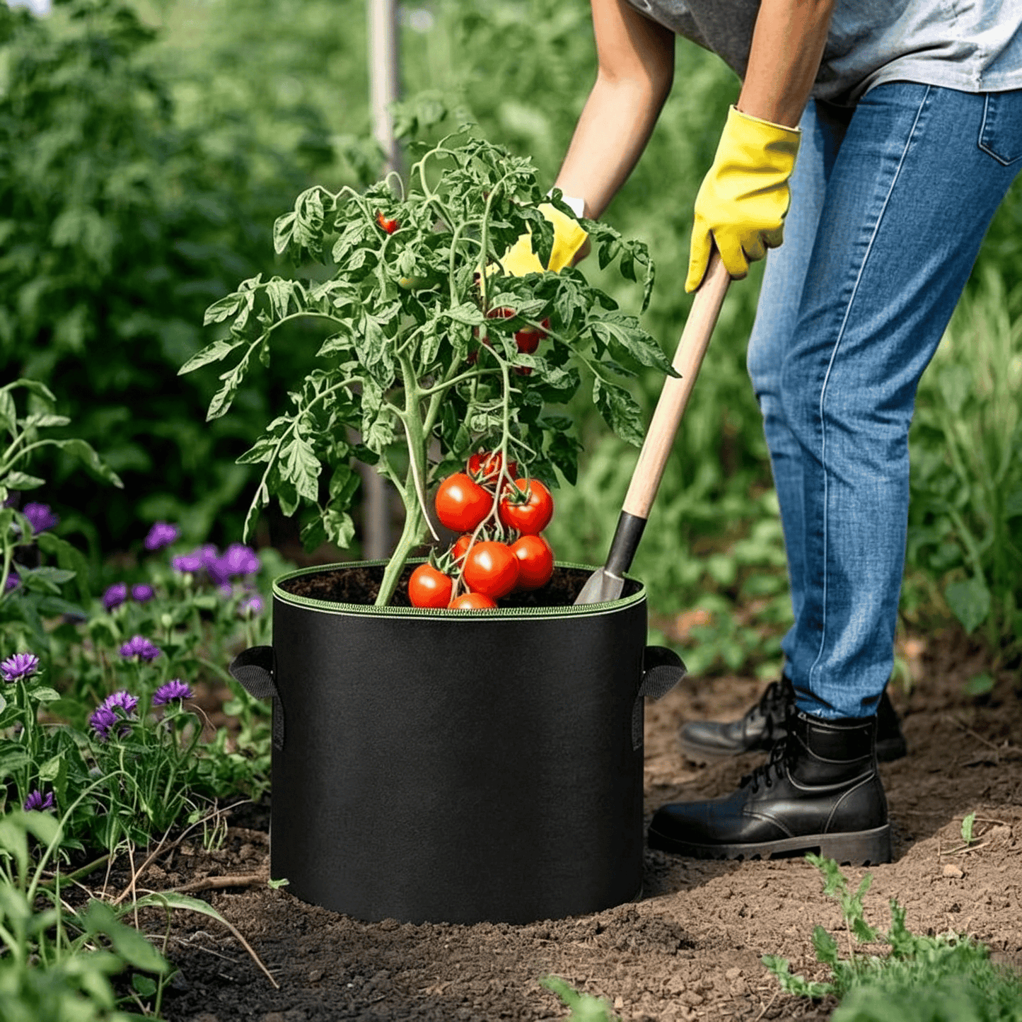 🌱 5-Pack 5 Gallon Grow Bags 🪴 Heavy Duty Fabric Pots