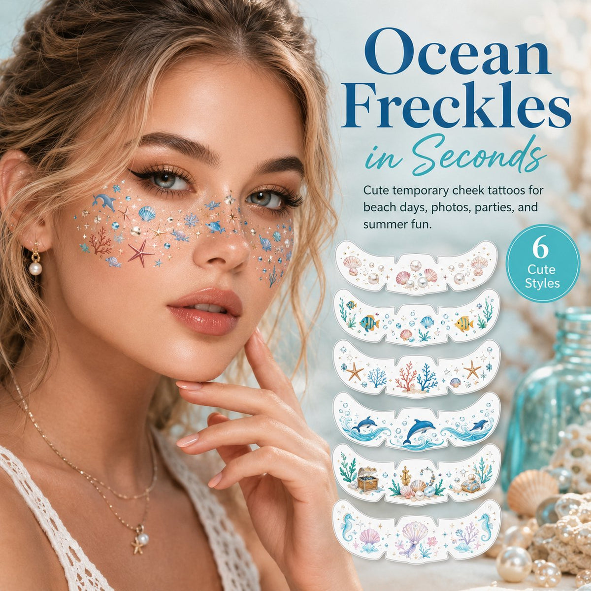 ✨ 6 Pcs Temporary Freckle Face Tattoos – Buy 2 Get 1 Free