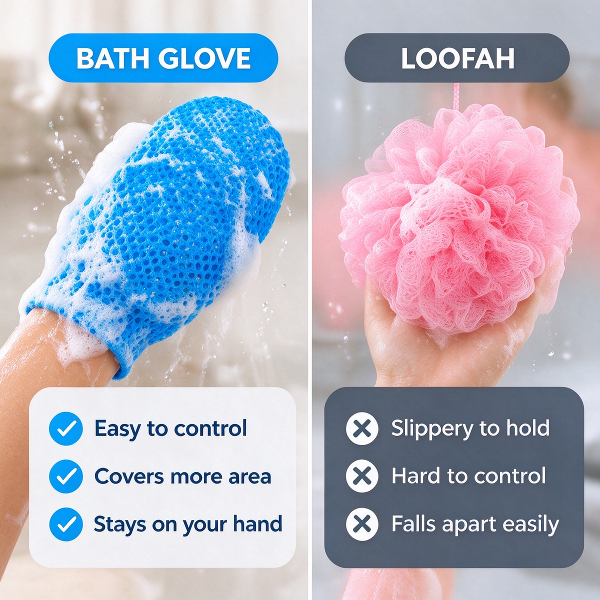 Honeycomb mesh shower scrub gloves