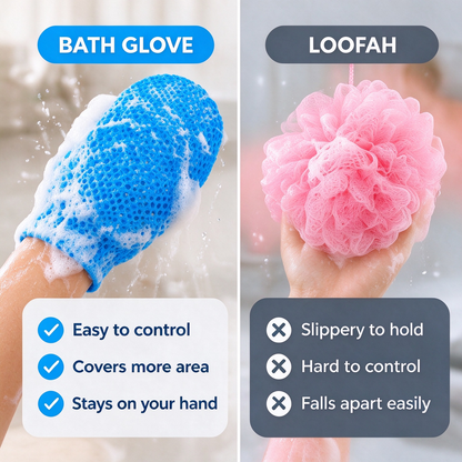 Honeycomb mesh shower scrub gloves