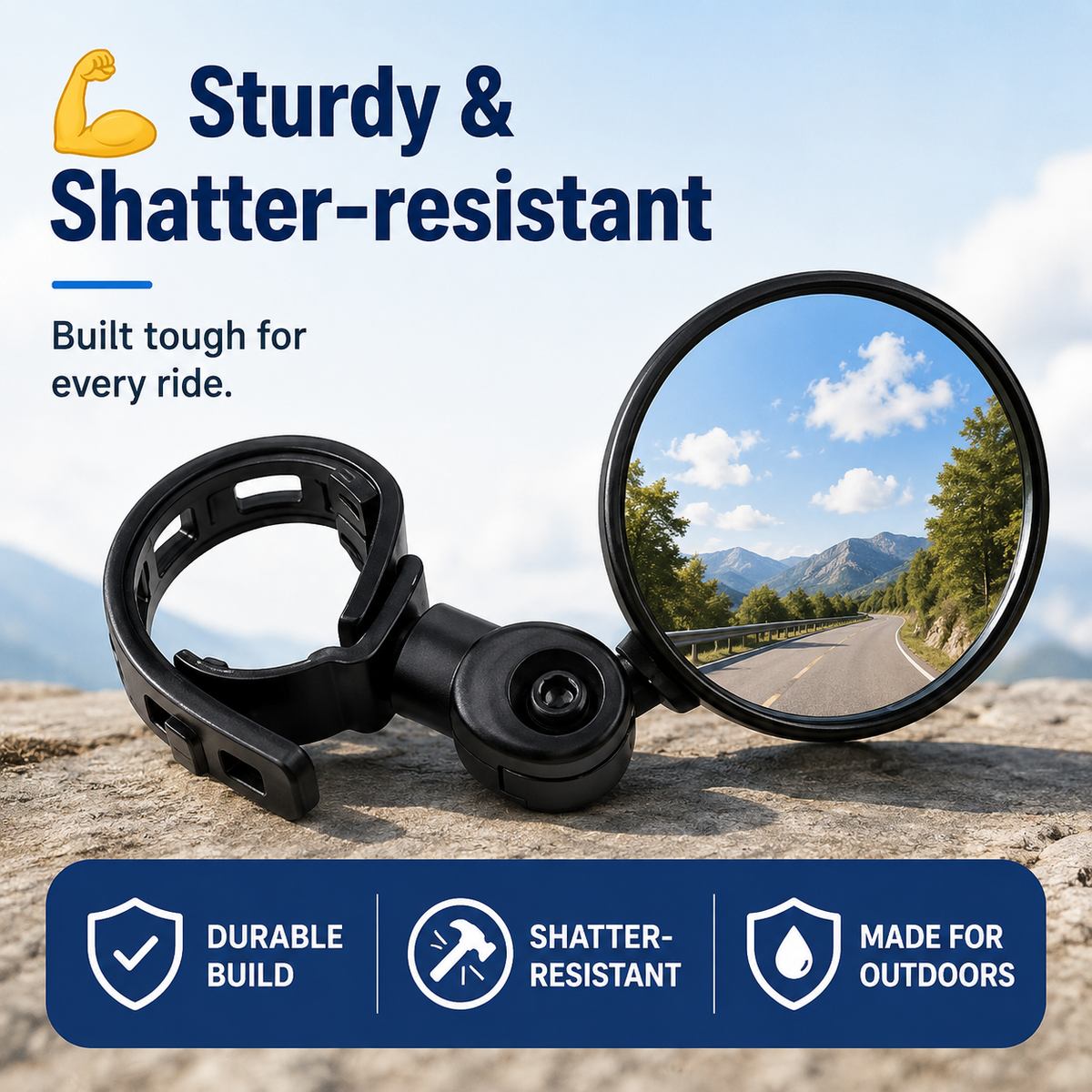 👁️Two-pack of multi-angle convex bicycle rearview mirrors - suitable for bicycle handlebars with a diameter of 1.5-3 cm