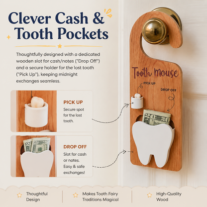 🦷Personalized wooden tooth fairy door hange
