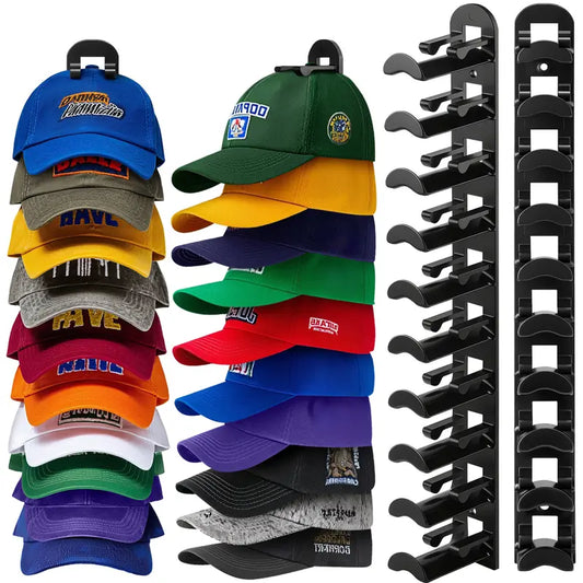 🧢 Vertical Adhesive Wall Hat Rack Organizer (2-Pack)