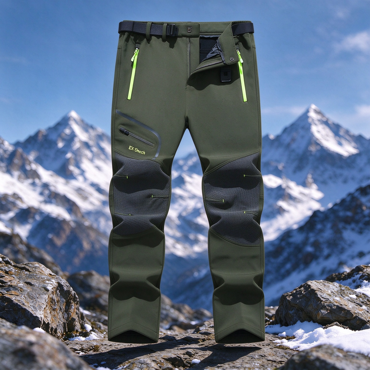 👖Men’s Fleece-Lined Softshell Hiking Pants