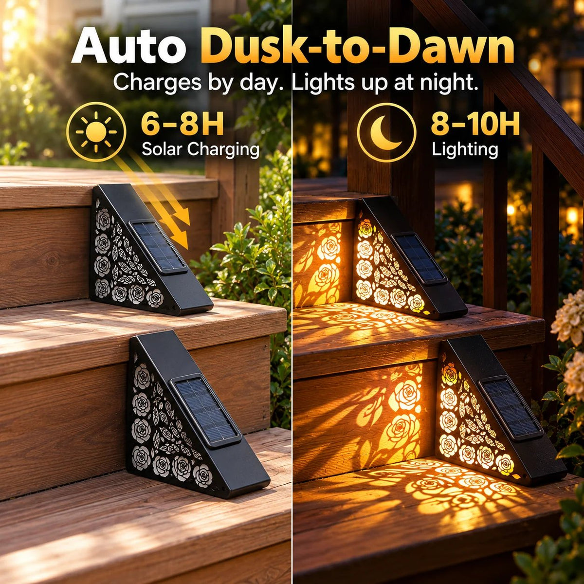 🔥Hot sales✨Solar Step Lights | Dusk-to-Dawn Outdoor Lighting with IP65 Weather Resistance & No Wiring 🌙