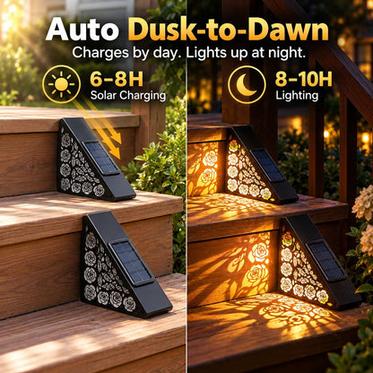 🔥Hot sales✨Solar Step Lights | Dusk-to-Dawn Outdoor Lighting with IP65 Weather Resistance & No Wiring 🌙