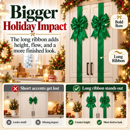 🎀Christmas Bow and Ribbon Decoration Set – Festive Door Decor and Home Decorations