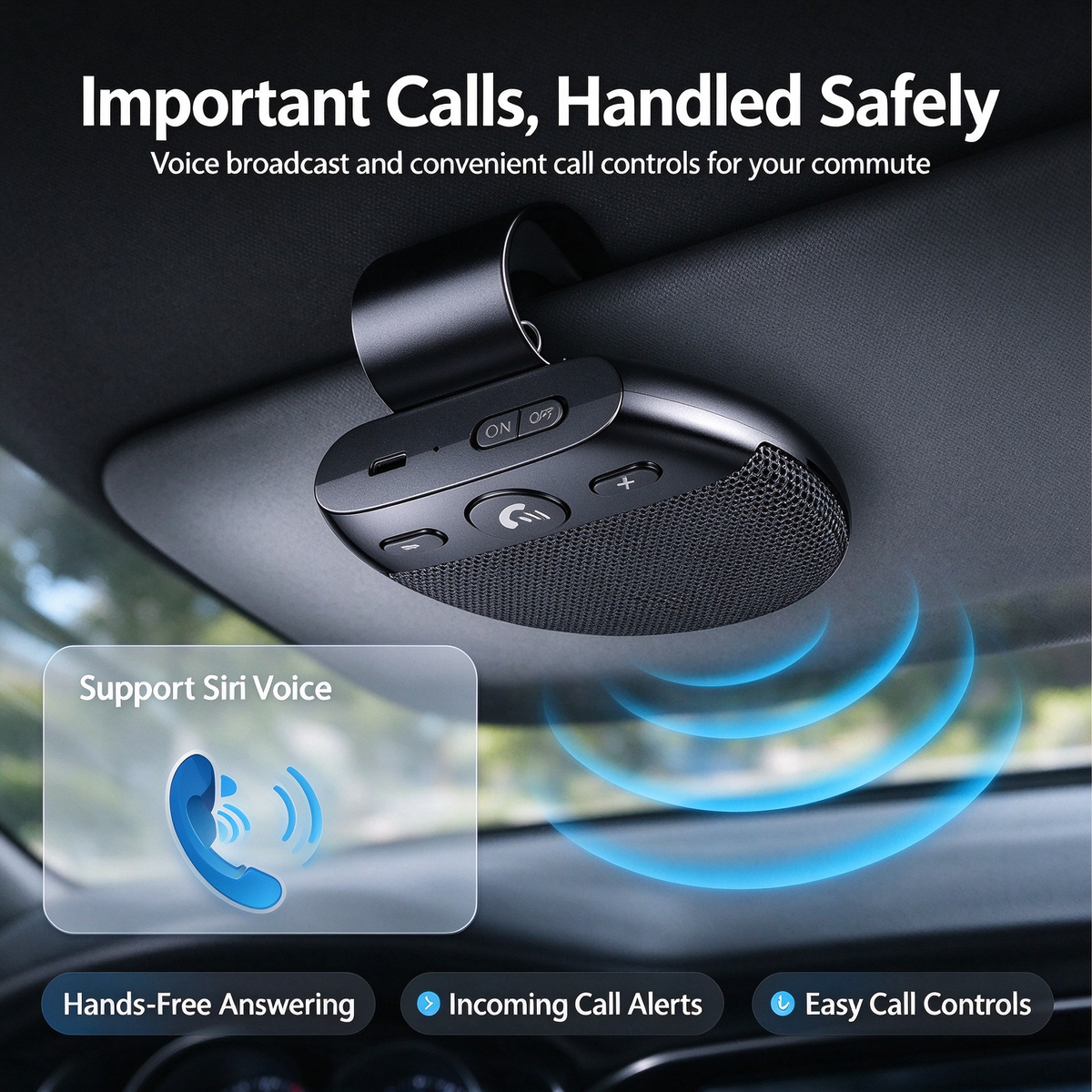 Bluetooth car sun visor hands-free speaker