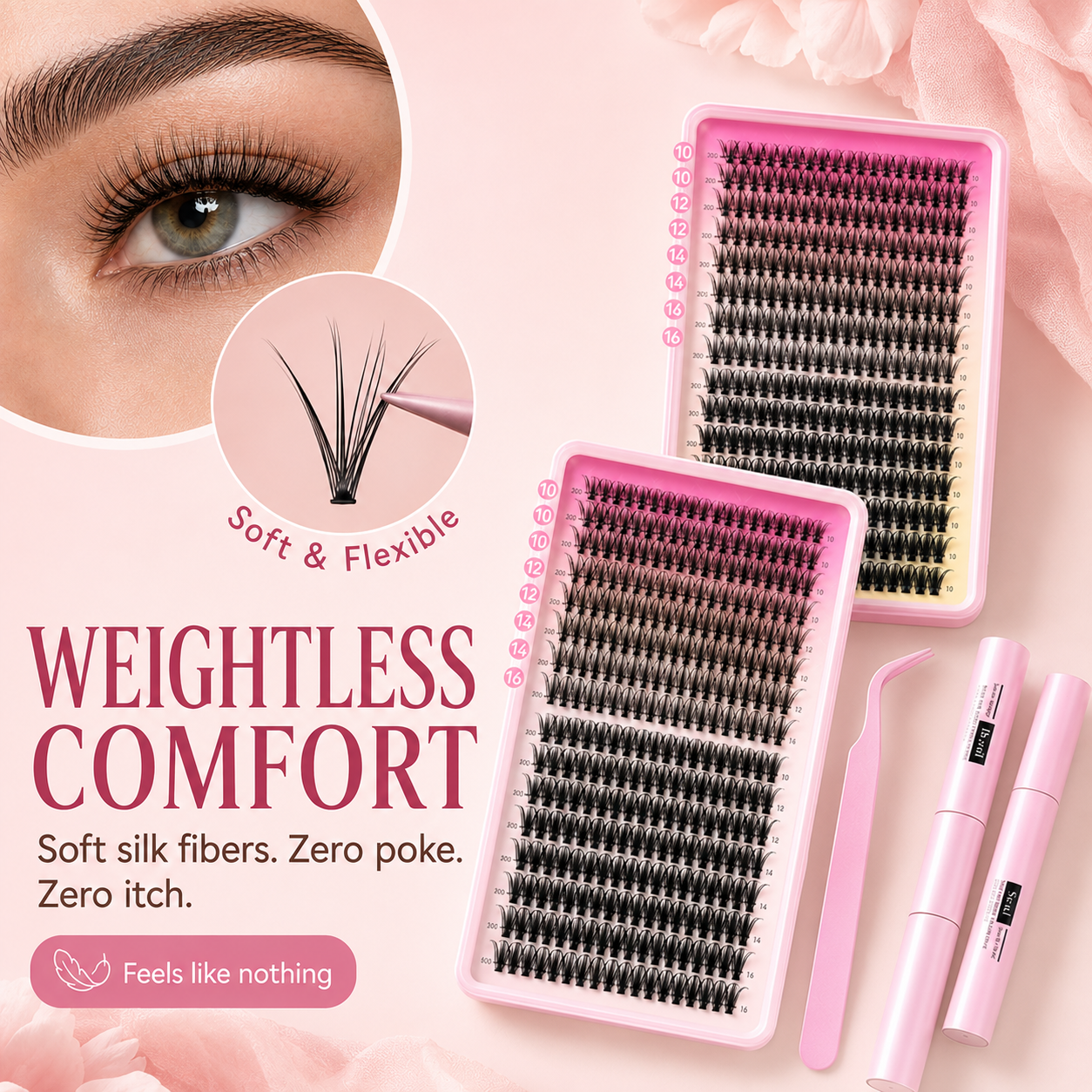 💖 All-in-One Eyelash Book (32 Rows / 640 Clusters)