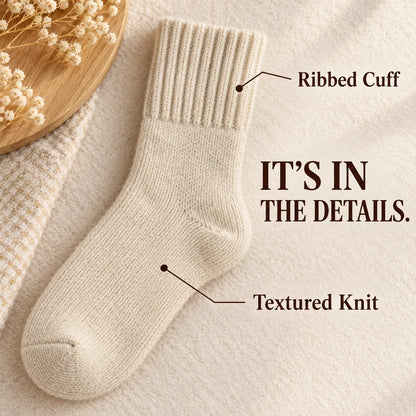🧦 Women’s Cozy Knit Crew Socks – Ribbed Cuffs & Everyday Neutral Colors 🤎