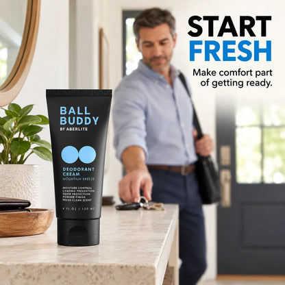 🧴 Men’s Groin Deodorant Cream – Powder-Like Finish & Anti-Chafing Care, Mountain Breeze, 4 fl oz