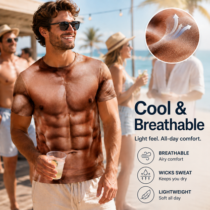 💪Realistic Abs Printed Short Sleeve