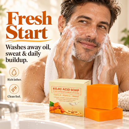 🧡 Kojic Acid Brightening Cleansing Soap – Your Daily Skin Renewal Ritual