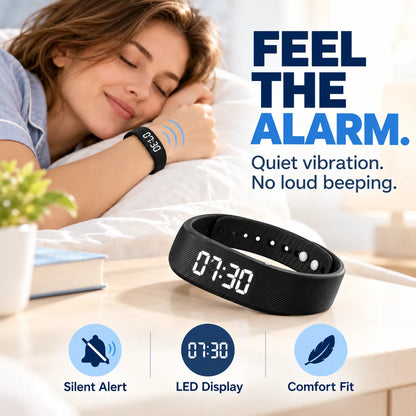 Silent Vibrating Alarm Wristband ⏰ | Quiet Wake-Up & Step Tracker