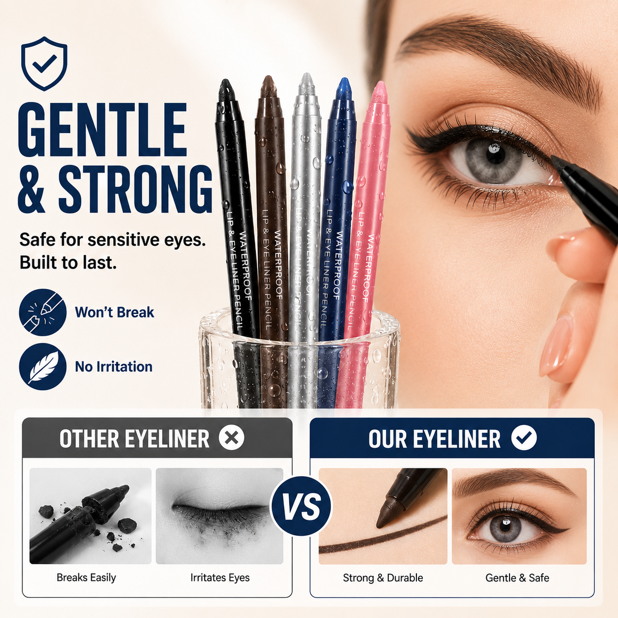 All-Day Flawless: 12-Color Waterproof Gel Eyeliner Pencil Set