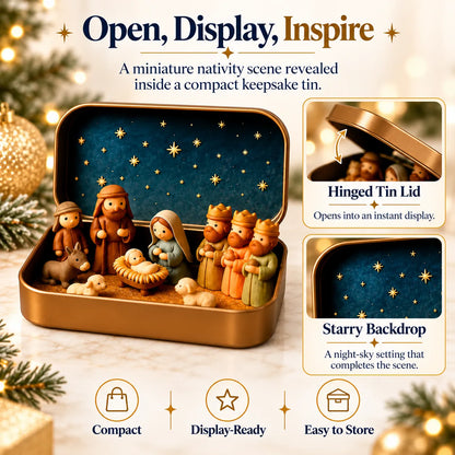 🎄 Mini Christmas Nativity Scene in a Tin – Meaningful Holiday Keepsake Gift