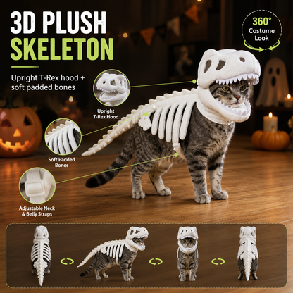 🦖 Glow-in-the-Dark Dino Skeleton Pet Costume