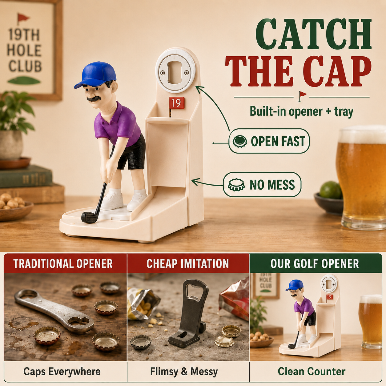 🍻 Hole-in-One Funny Golf Bottle Opener