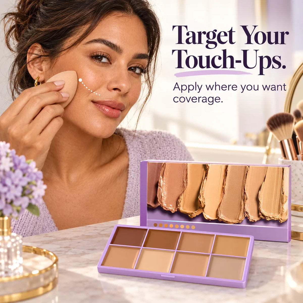 ✨ 8-Color Cream Concealer & Contour Palette – Custom-Blend Shades to Conceal, Brighten & Sculpt