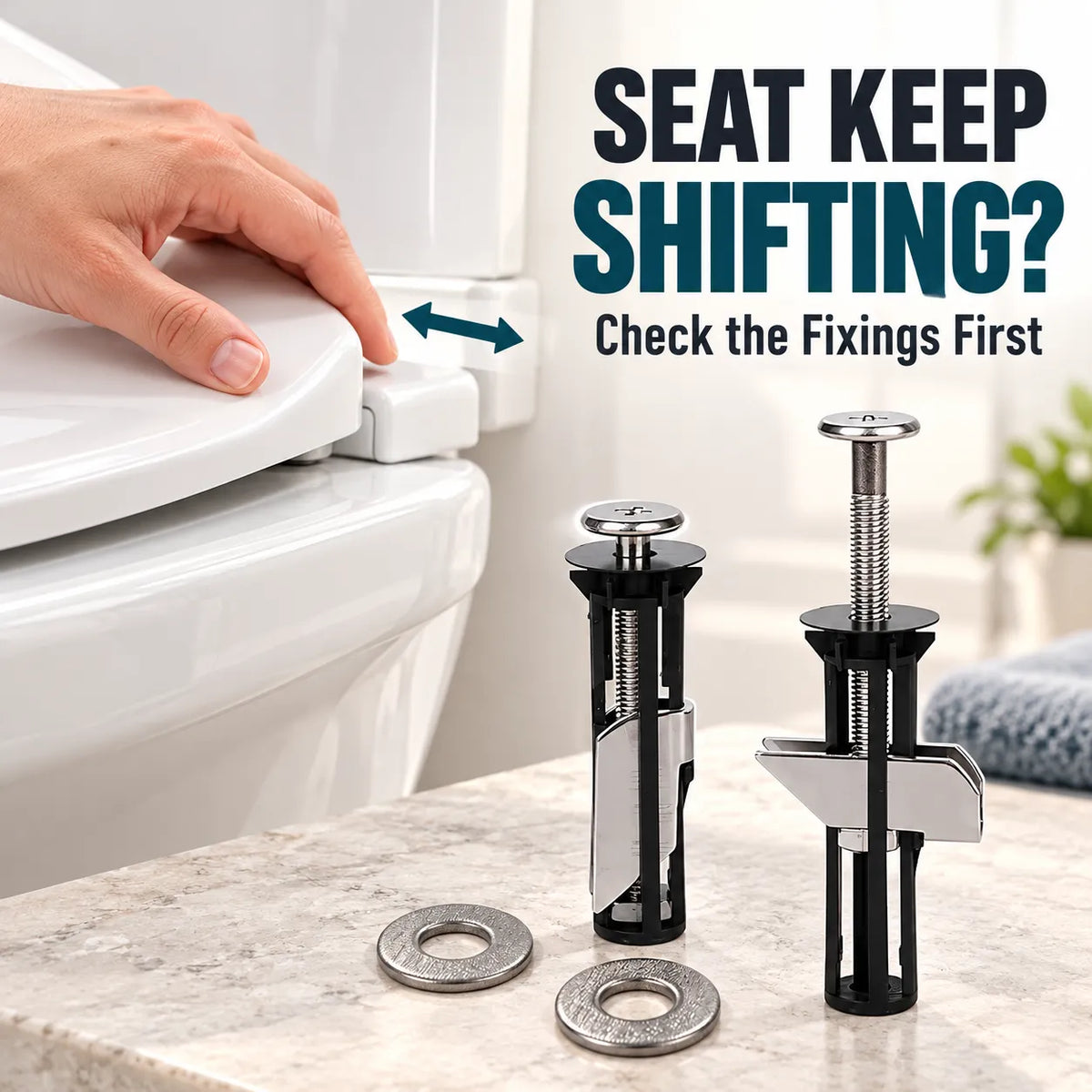 🔧 Toilet Seat Replacement Bolt Kit – Toggle Fixings with Washers