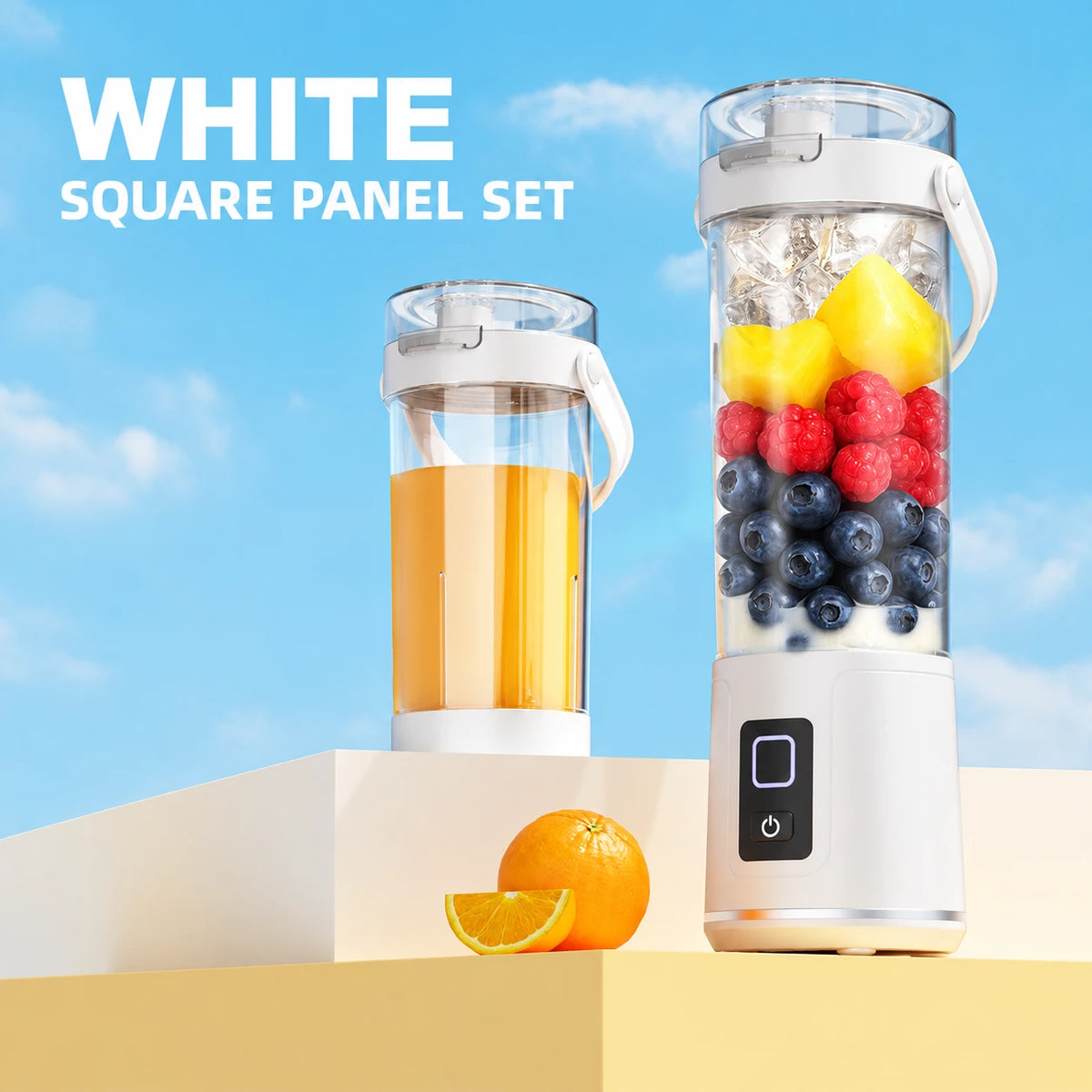 Portable Blender Cup with Carry Handle for Smoothies and Shakes