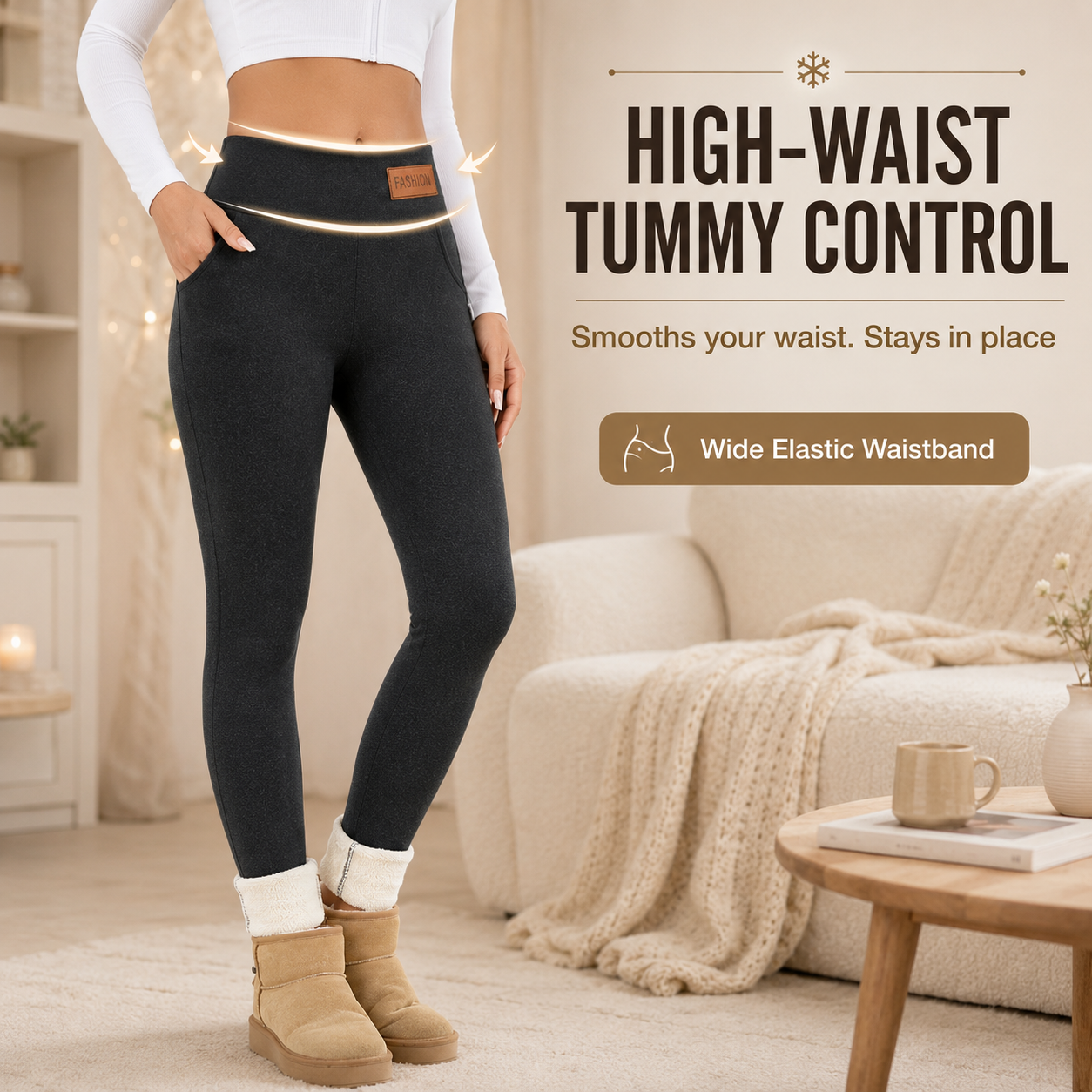 🔥 Fleece-Lined Thermal Leggings with Pockets