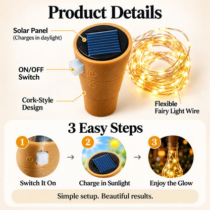 ☀️ Solar Bottle Cork Fairy Lights 🍾 Turn Empty Bottles into Cozy Decor ✨