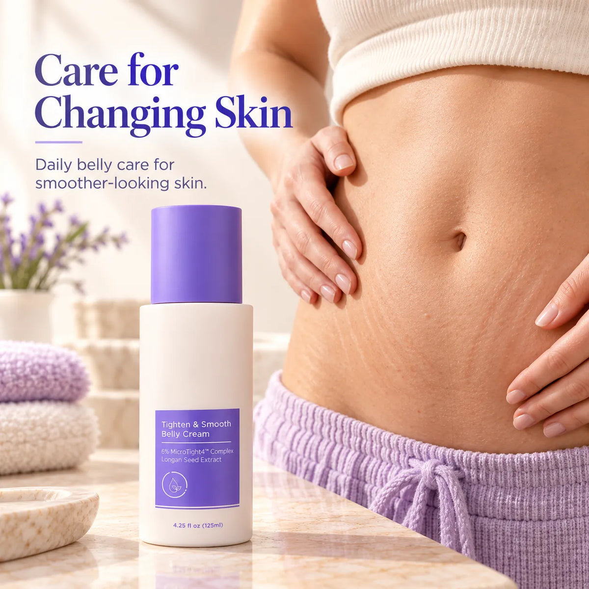 💜 Tighten & Smooth Belly Cream | Firmer-Looking Skin ✨