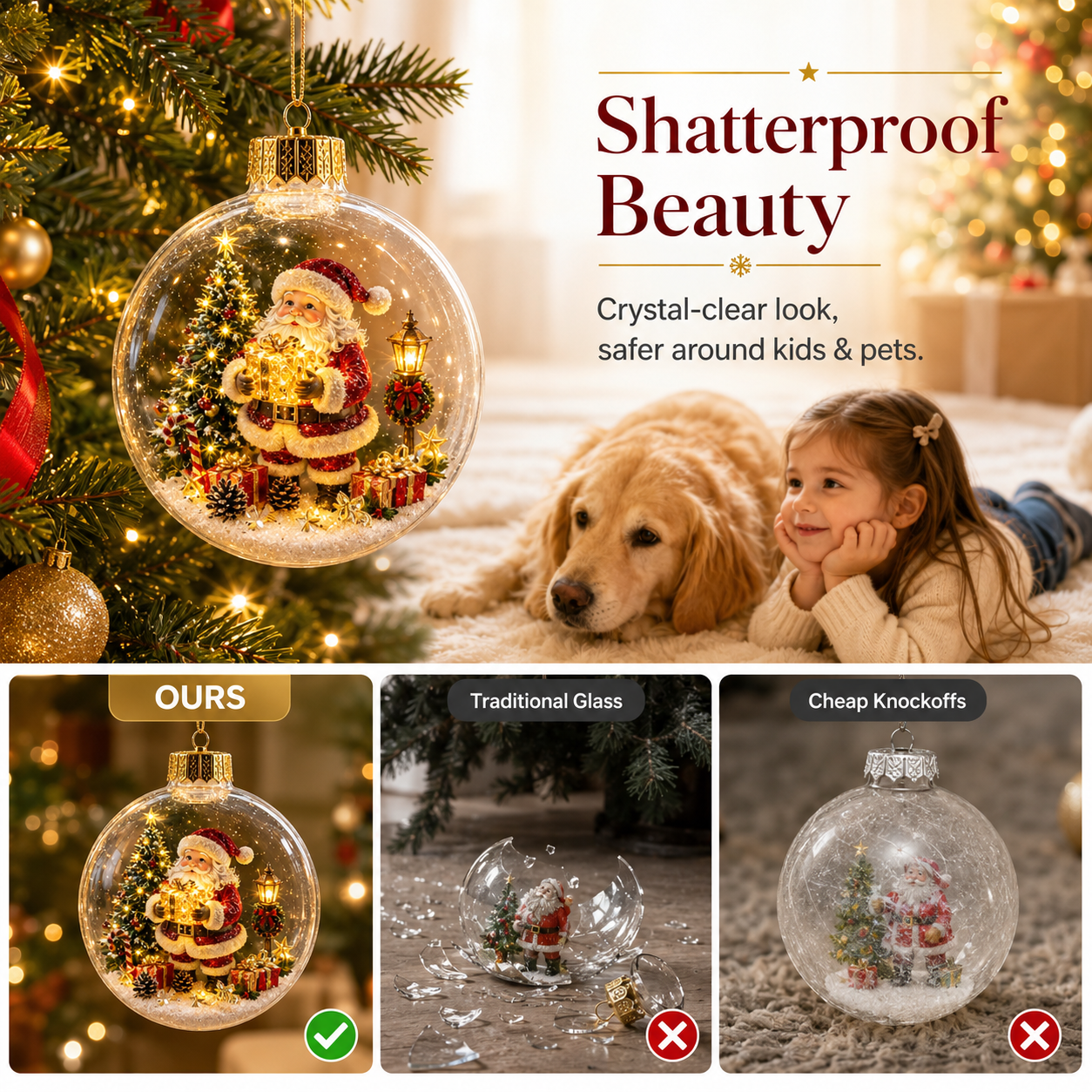 ✨ Magical Illuminated 3D Christmas Baubles – Bring Your Tree to Life!