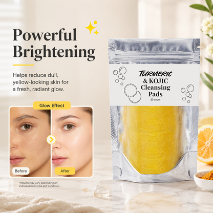 🌿 Natural Turmeric & Kojic Acid Gentle Face Cleansing Pads