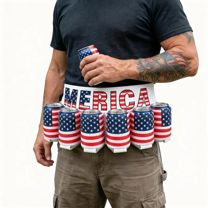 🇺🇸 6-Can Drink Belt – Party Ready & Hands-Free 🍻