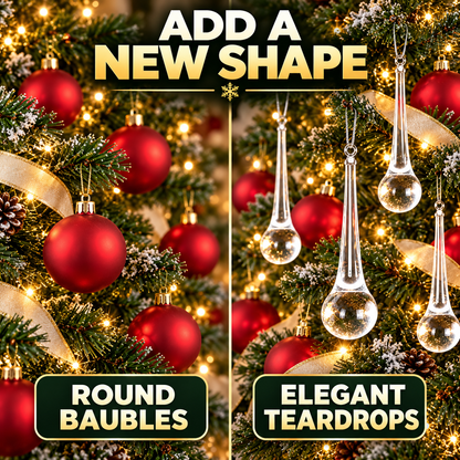 ✨ Clear Teardrop Christmas Ornaments – 10-Piece Set